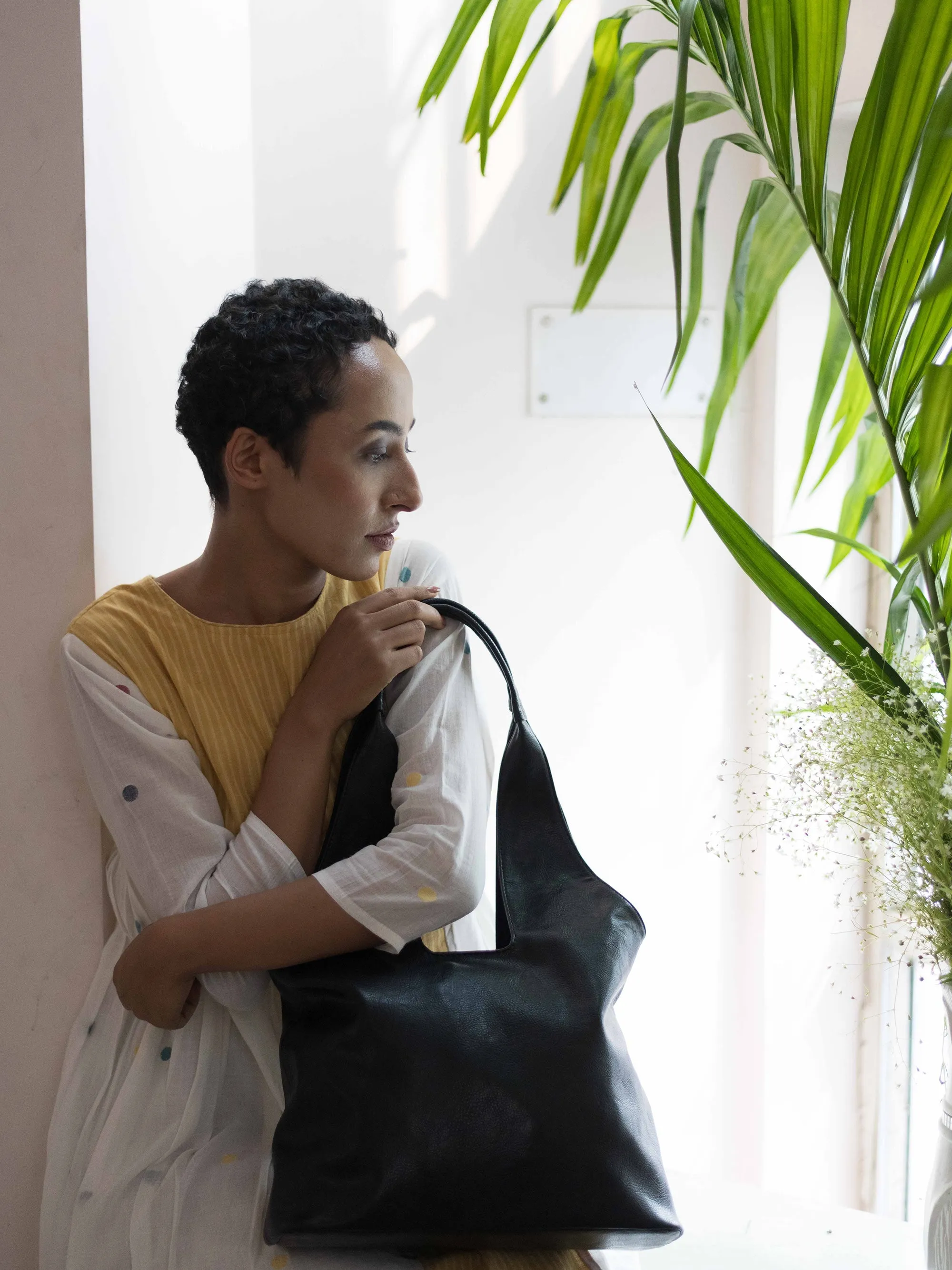Midnight Black Handcrafted Tote Bag