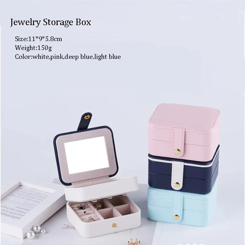 Mini Stud Earrings Ring Jewelry Box