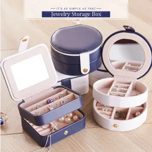Mini Stud Earrings Ring Jewelry Box