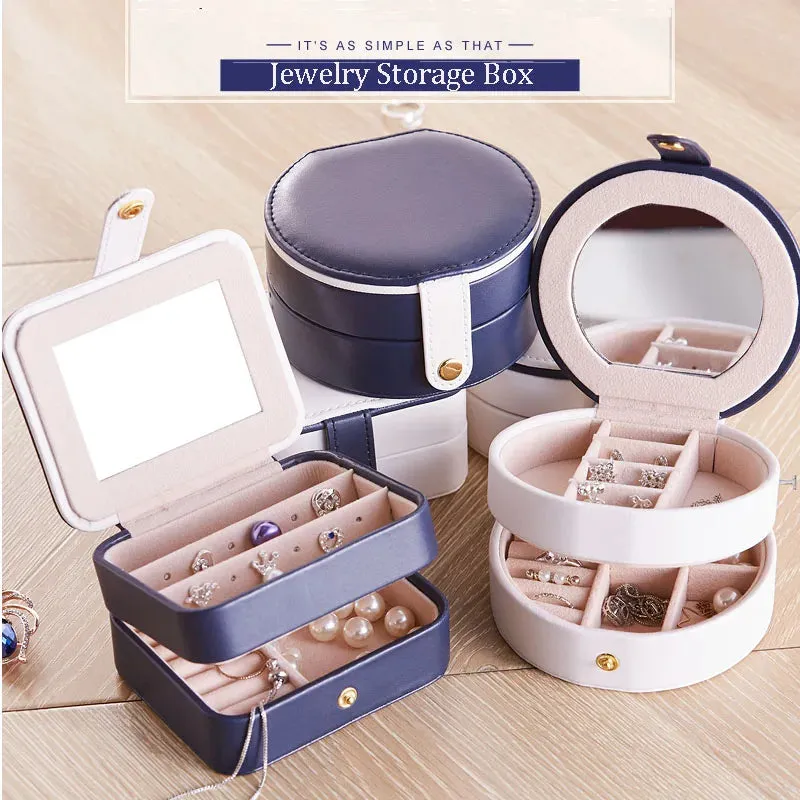 Mini Stud Earrings Ring Jewelry Box