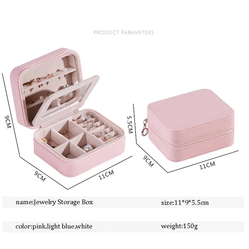 Mini Stud Earrings Ring Jewelry Box