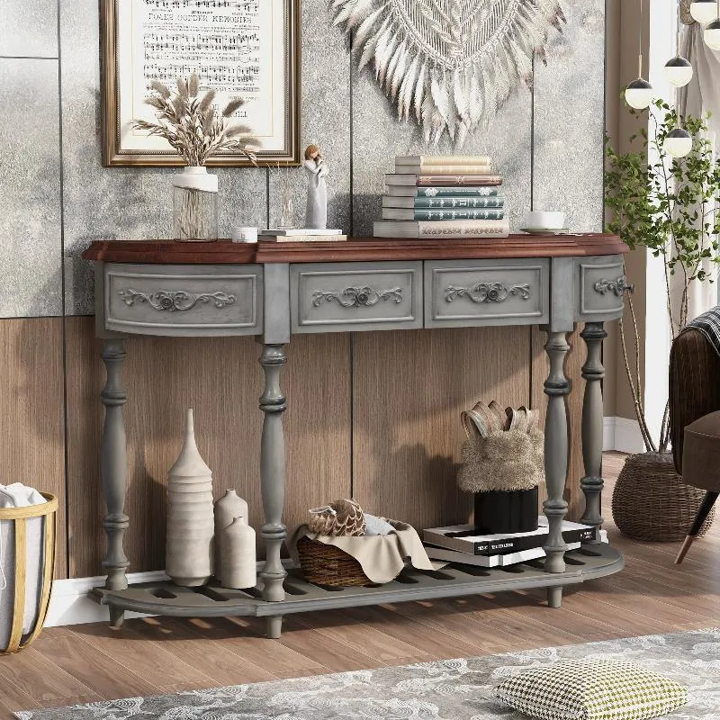 Modern and Contemporary Curved Console Table Sofa