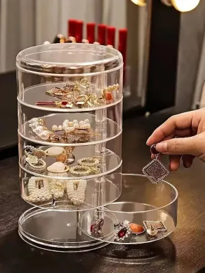 Multilayer Visual Rotatable Jewelry Storage Box