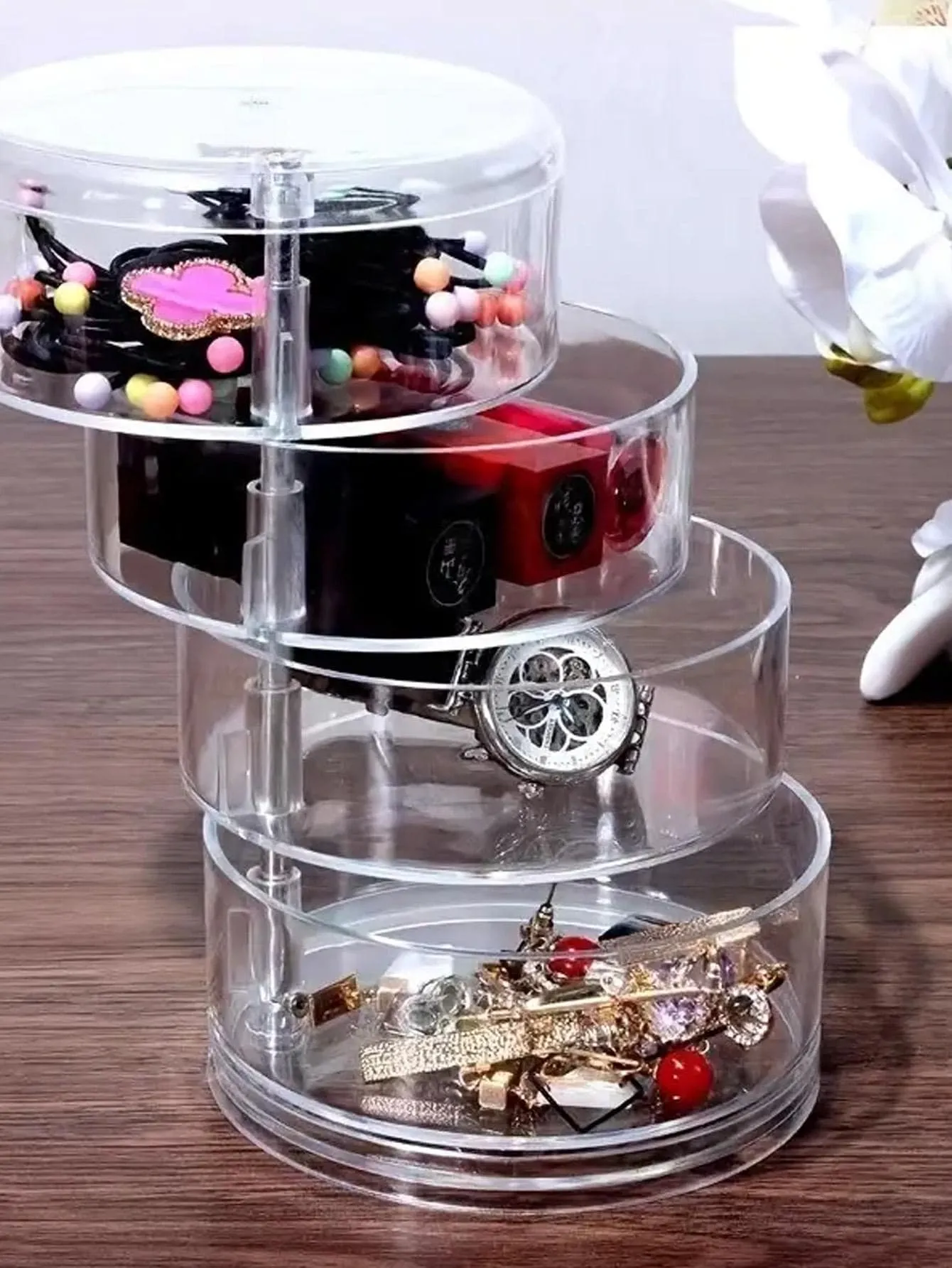 Multilayer Visual Rotatable Jewelry Storage Box