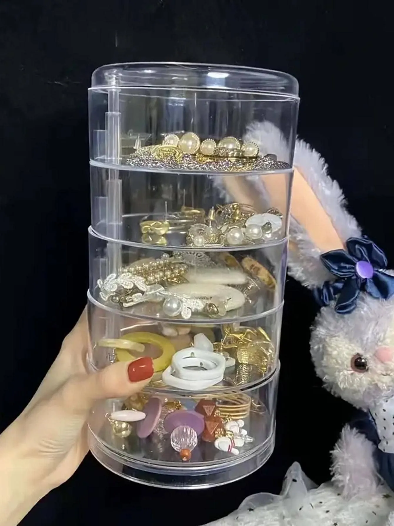 Multilayer Visual Rotatable Jewelry Storage Box