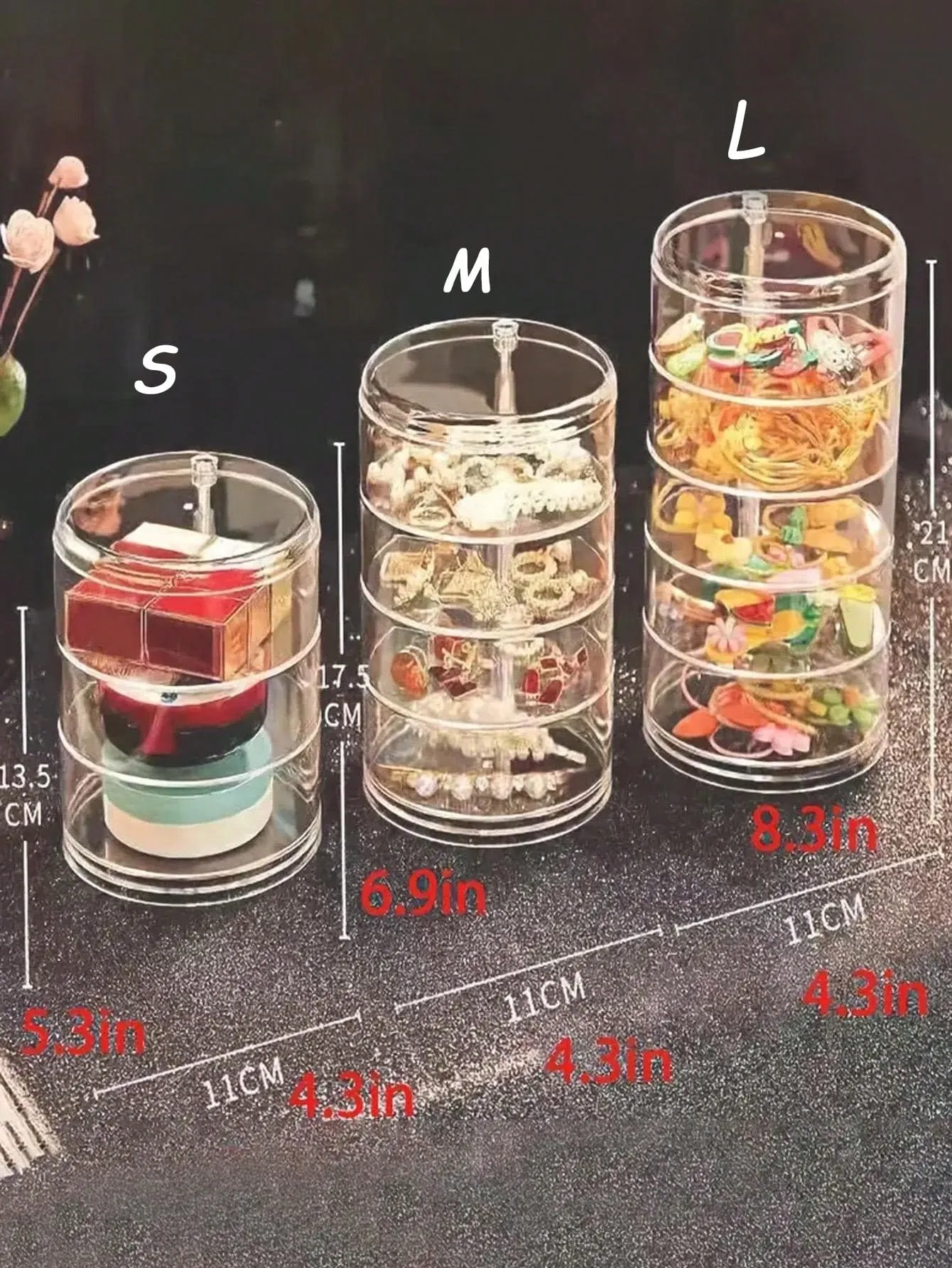 Multilayer Visual Rotatable Jewelry Storage Box