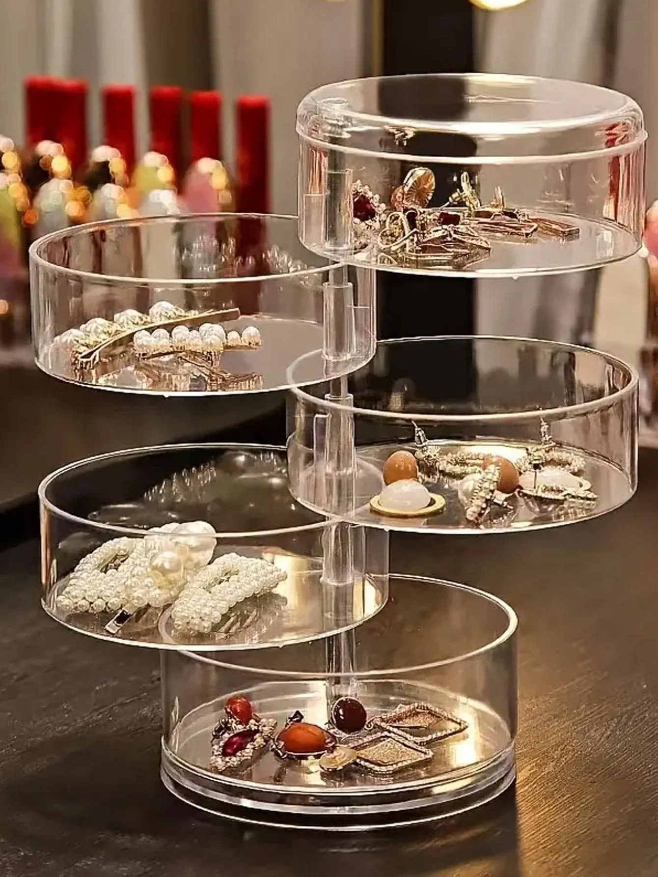 Multilayer Visual Rotatable Jewelry Storage Box