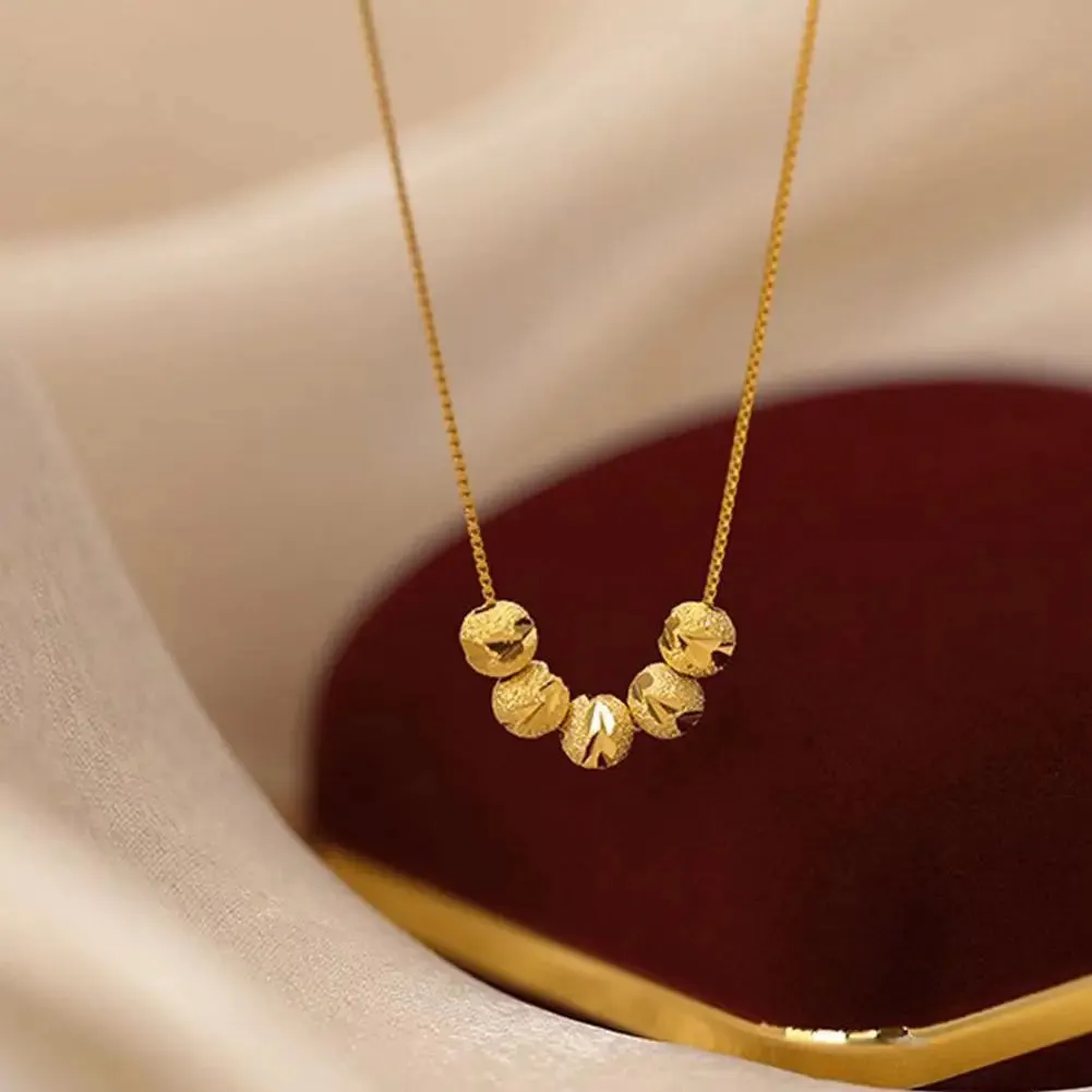 NEW High-End Transfer Bead Necklace Golden Vintage Luxury