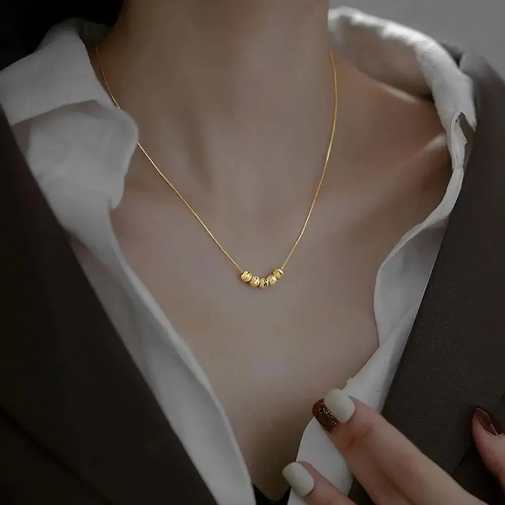 NEW High-End Transfer Bead Necklace Golden Vintage Luxury