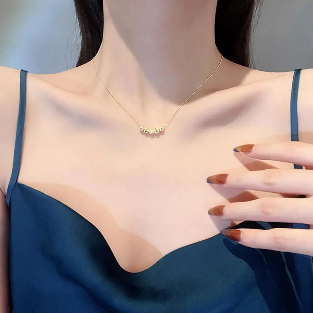 NEW High-End Transfer Bead Necklace Golden Vintage Luxury