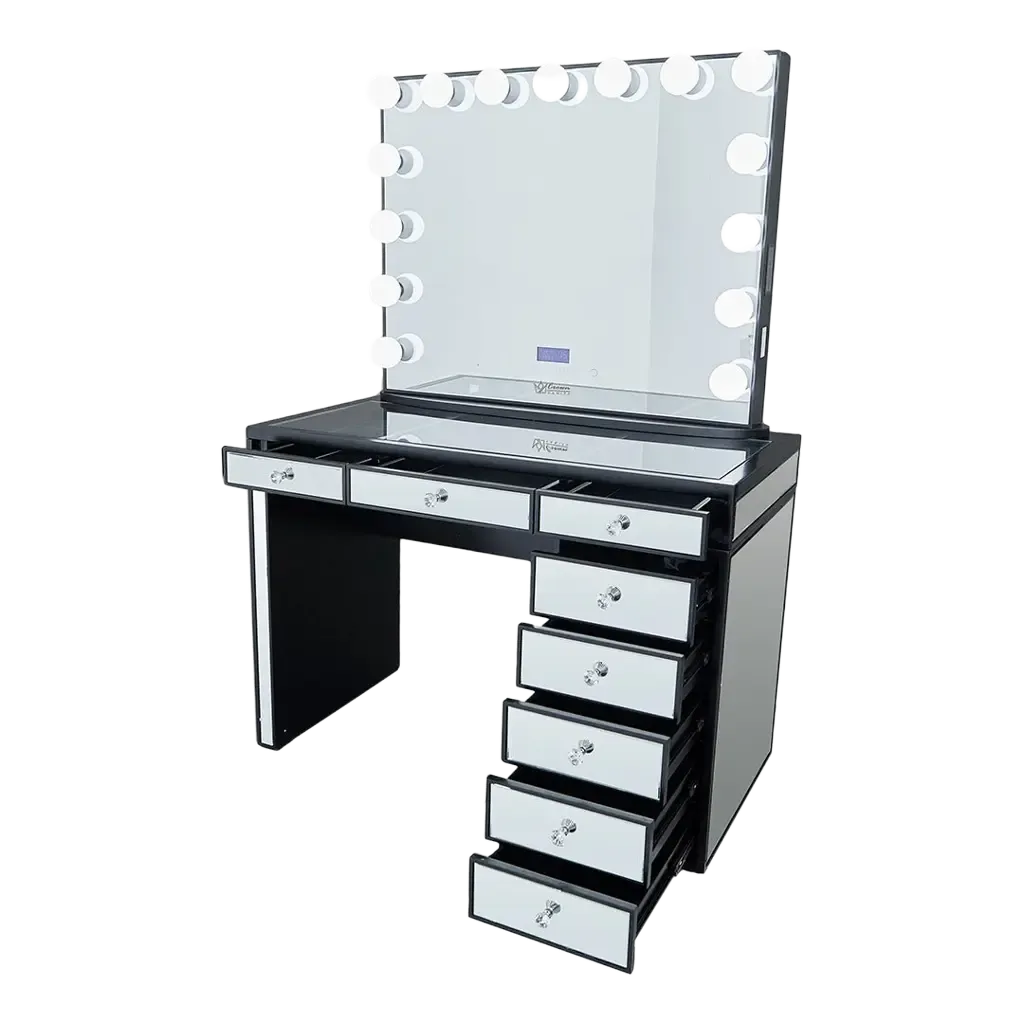 Olivia Hollywood Makeup Vanity Station - Black