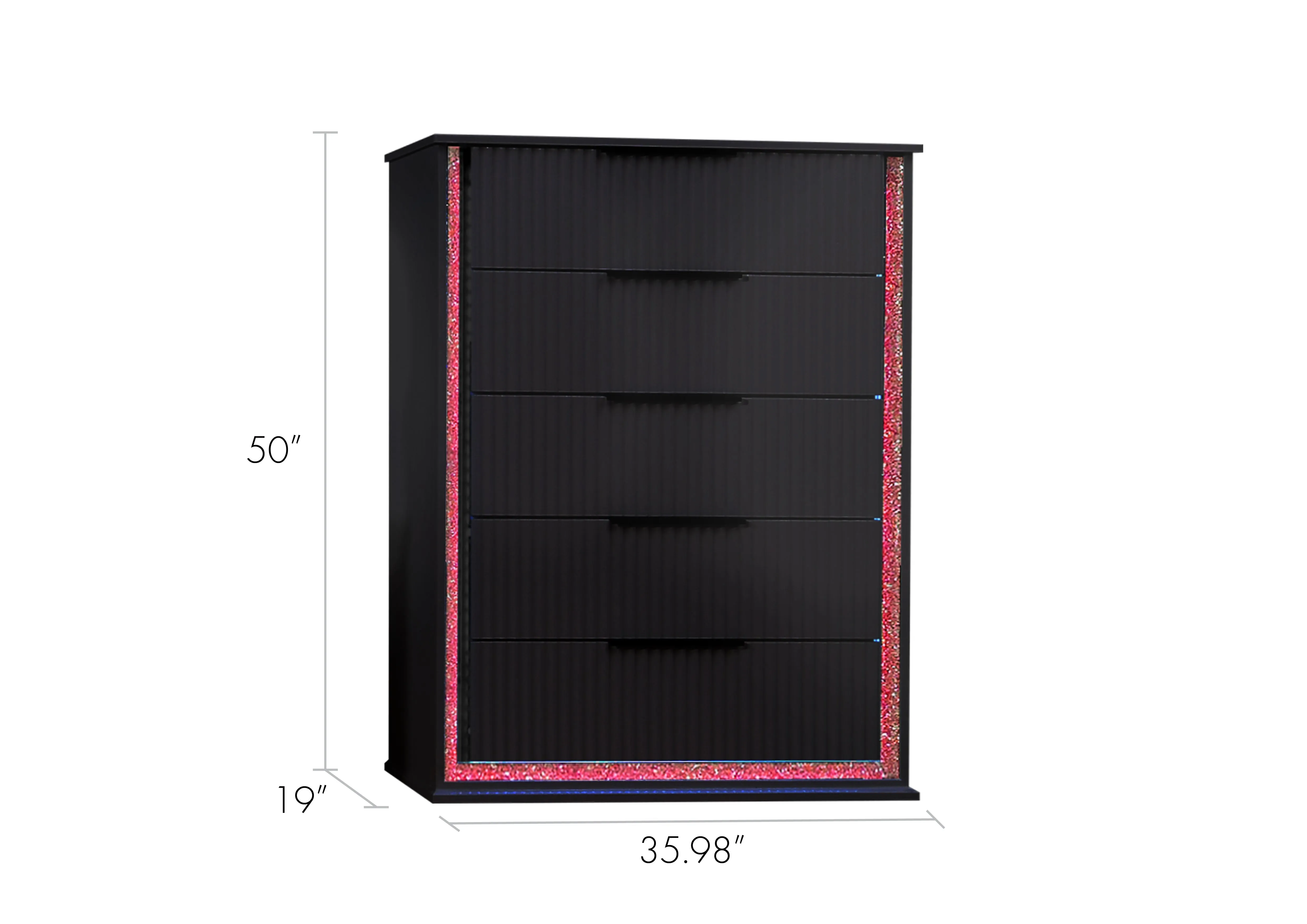 Pallas Chest in Black - Modern Design with LED