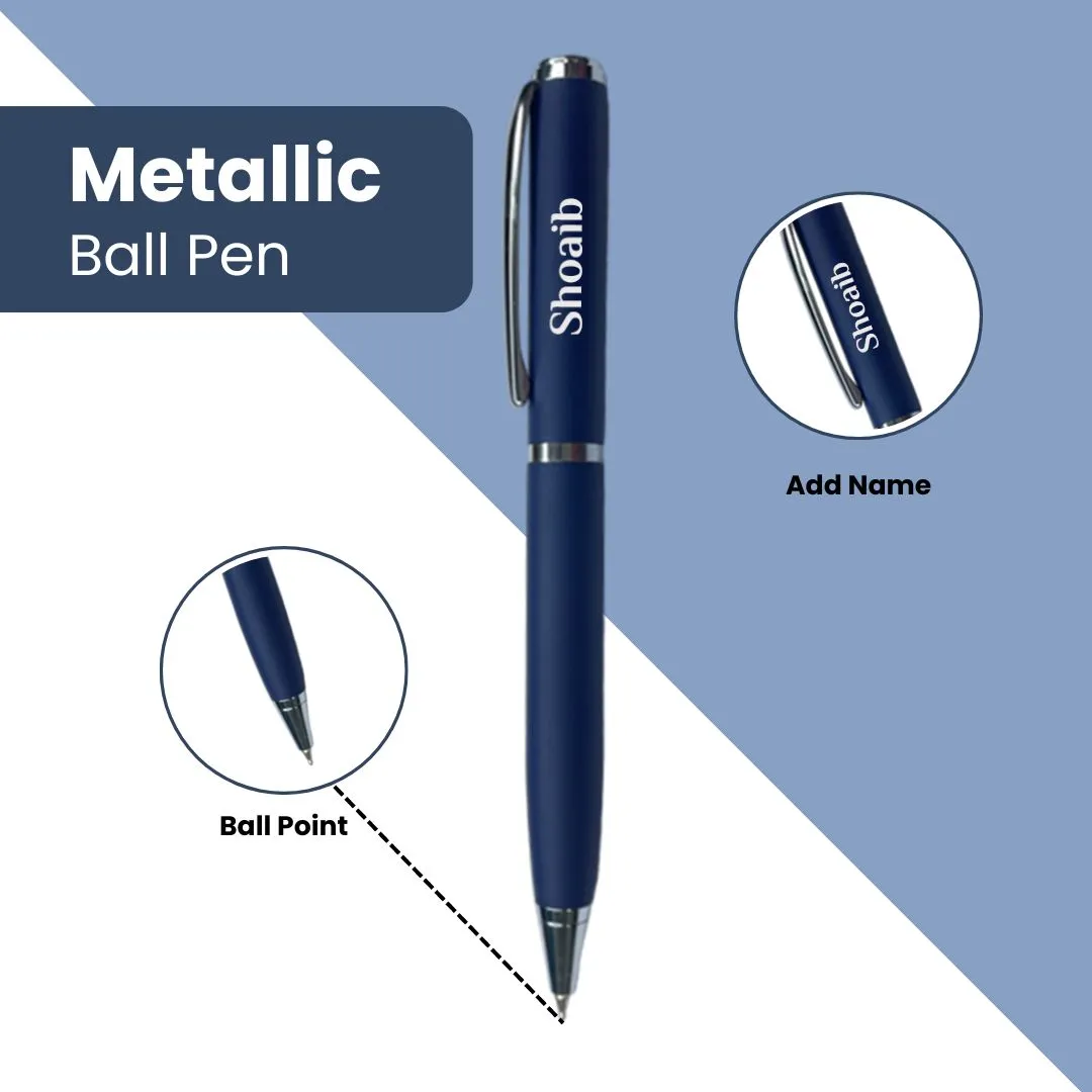 Personalized 2-in-1 Blue Wallet and Pen Set - Elegant Gifts for Men