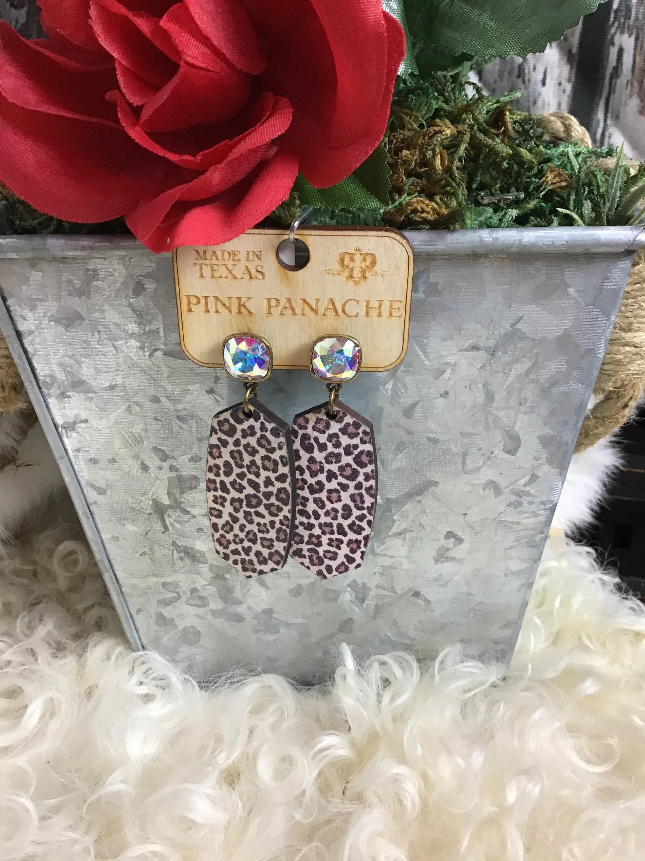 Pink Panache Leopard Earrings