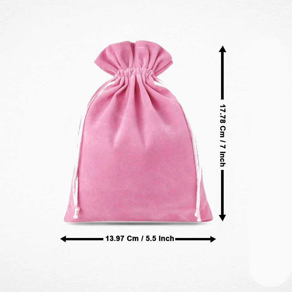 Pink Velvet Pouches Little Drawstring Gift Bags