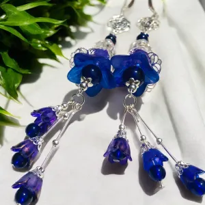Purple Frilly Bohemian Bloom Earrings