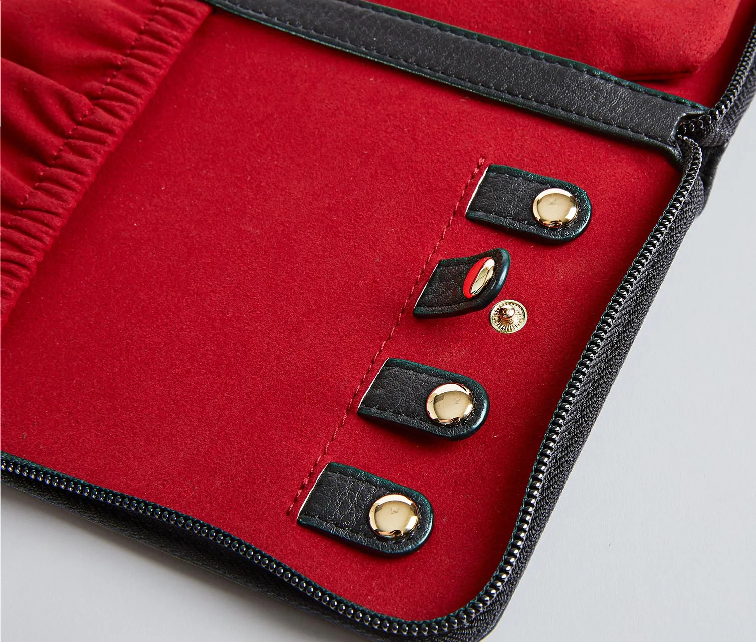 Red Tab Leather Jewelry Case