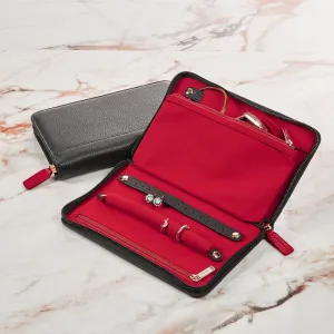 Red Tab Leather Jewelry Case