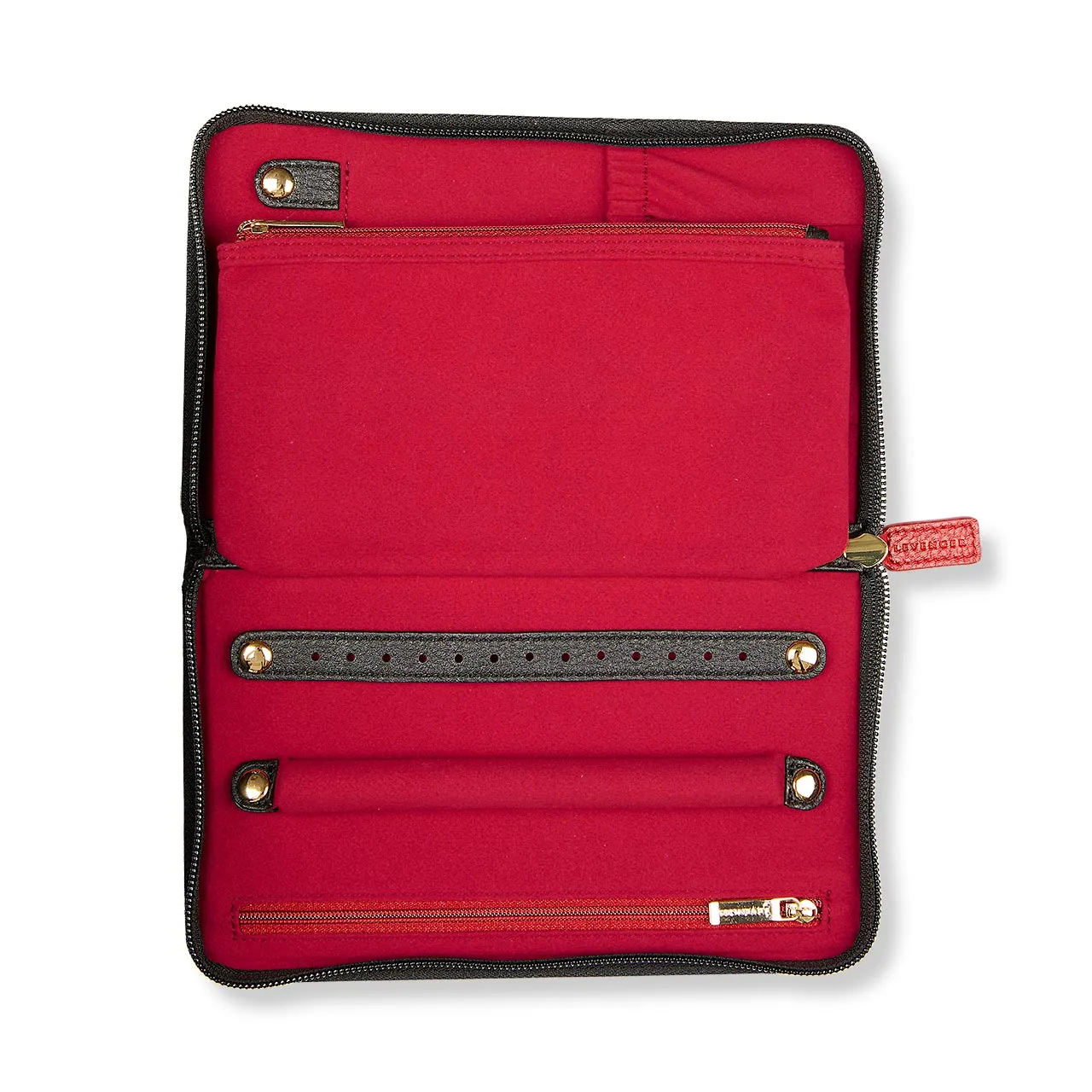 Red Tab Leather Jewelry Case