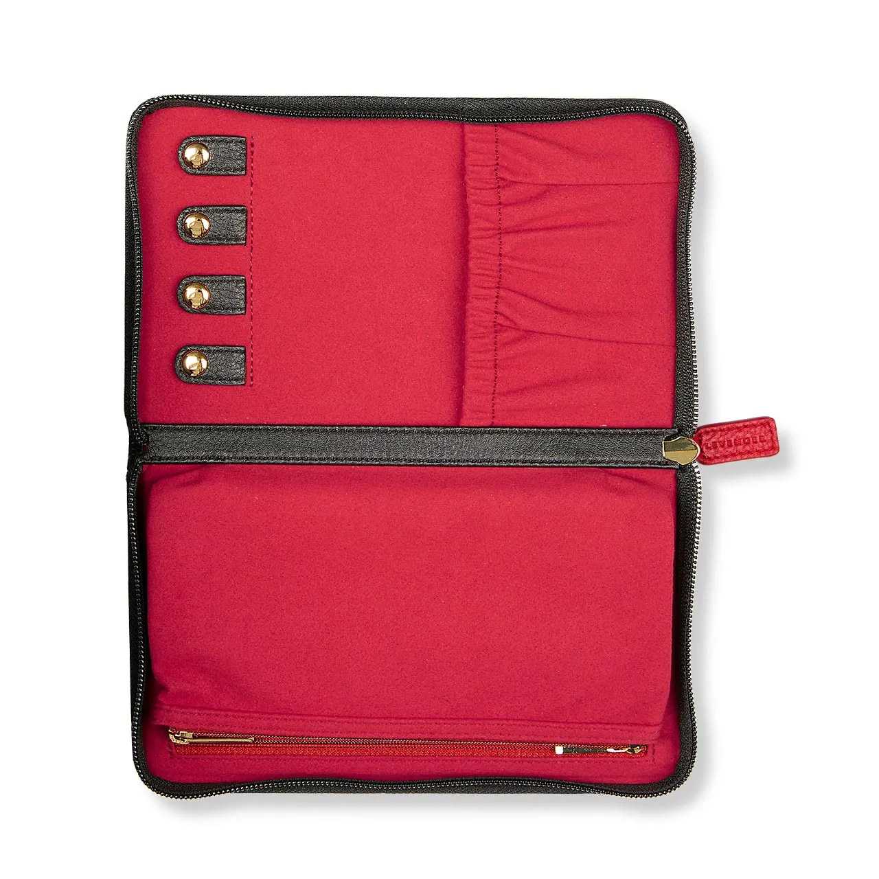 Red Tab Leather Jewelry Case