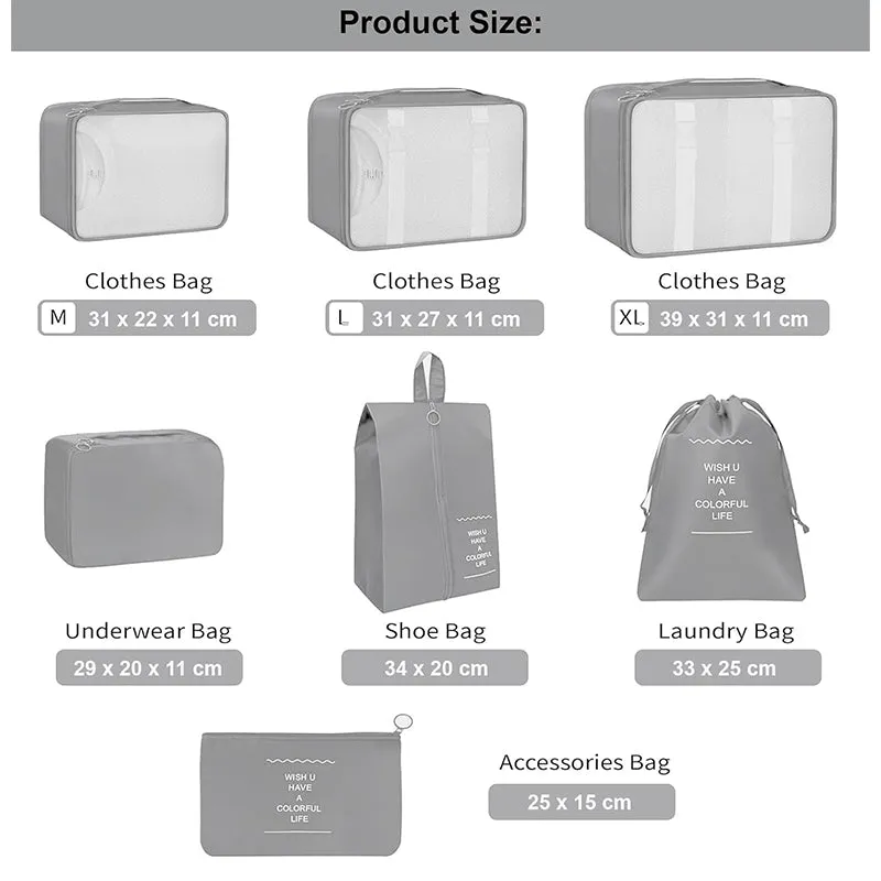 Robbie Travel Organizer (Beige) - Set Of Seven