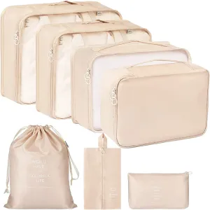 Robbie Travel Organizer (Beige) - Set Of Seven