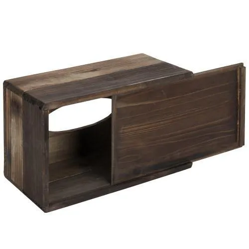 Rustic Dark Torched Wood Tissue Box Cover