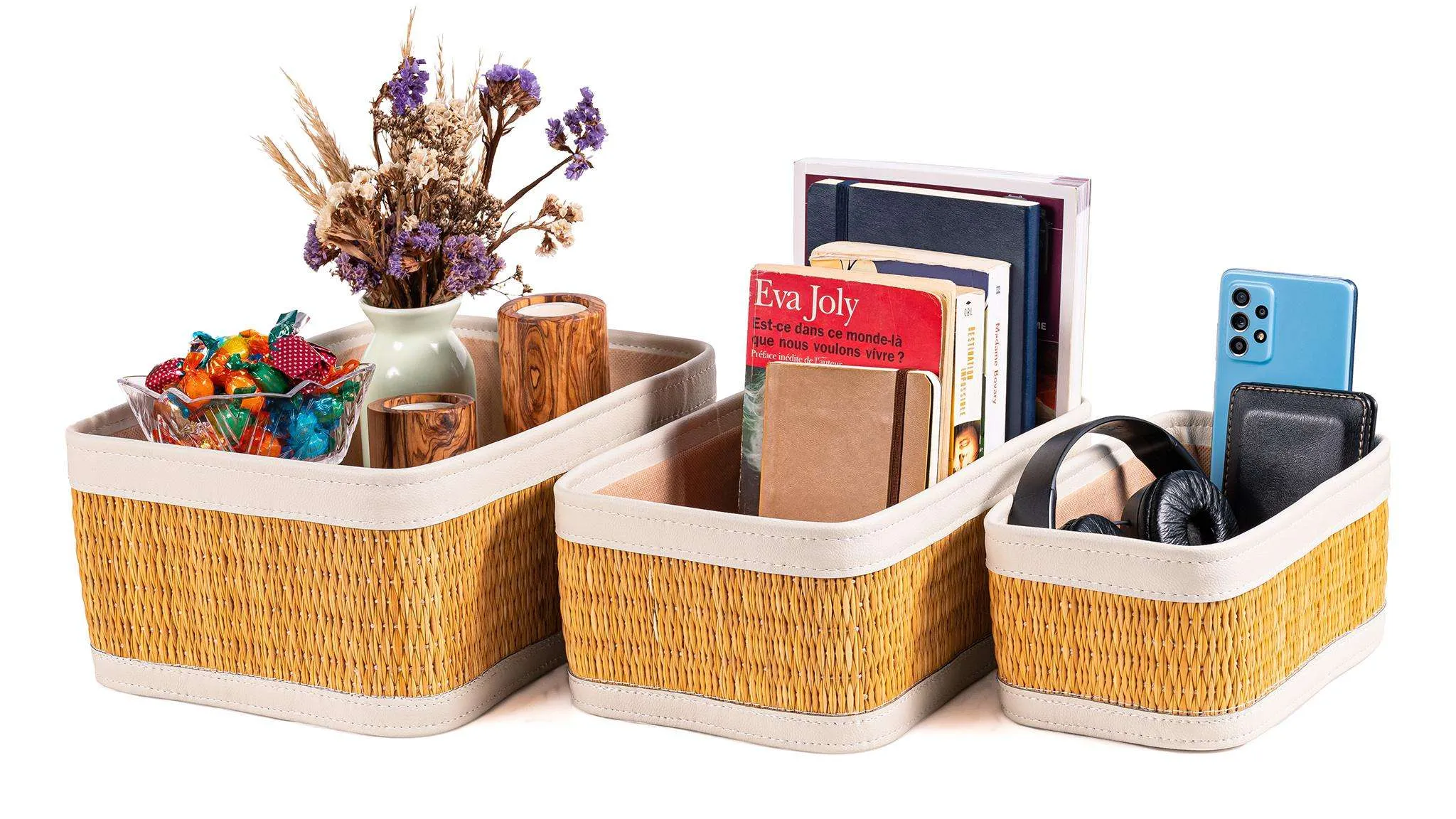 Set of 3 storage boxes