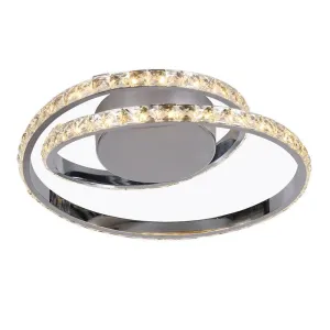 Sophia Radiant LED Metal   Crystal Ceiling Light - Chrome, Dimmable, 1200 Lumens PL0227