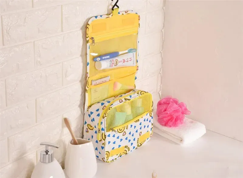 Spacious Waterproof Nylon Makeup Bag | Travel Toiletries Organizer