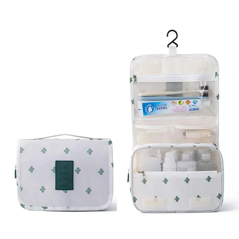 Spacious Waterproof Nylon Makeup Bag | Travel Toiletries Organizer