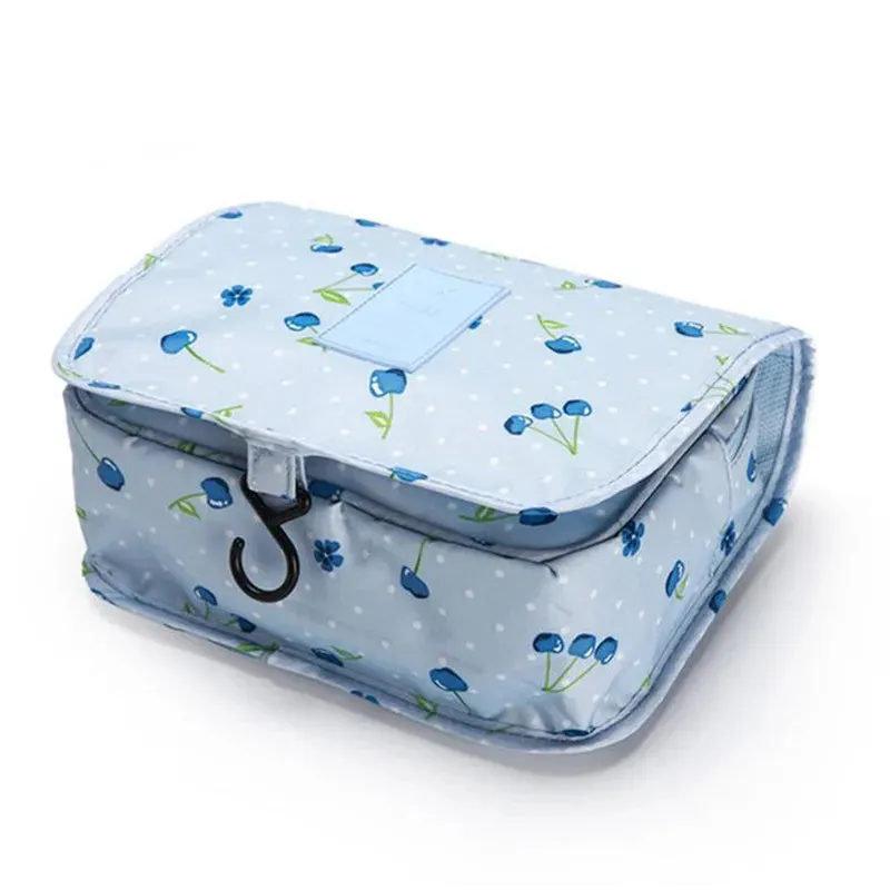 Spacious Waterproof Nylon Makeup Bag | Travel Toiletries Organizer