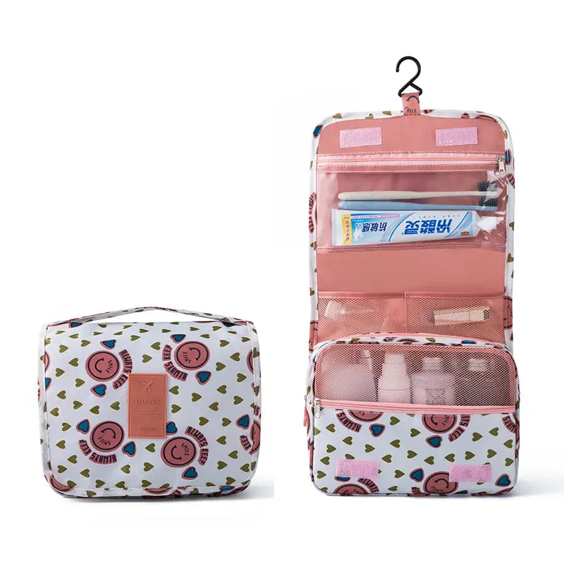 Spacious Waterproof Nylon Makeup Bag | Travel Toiletries Organizer