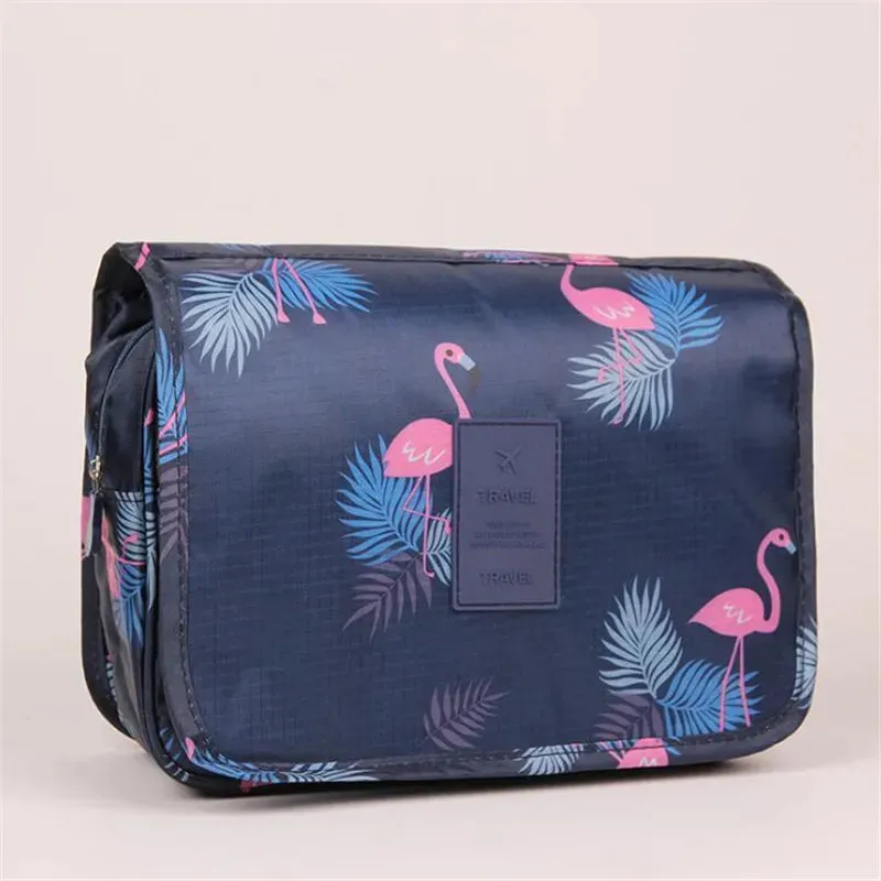 Spacious Waterproof Nylon Makeup Bag | Travel Toiletries Organizer