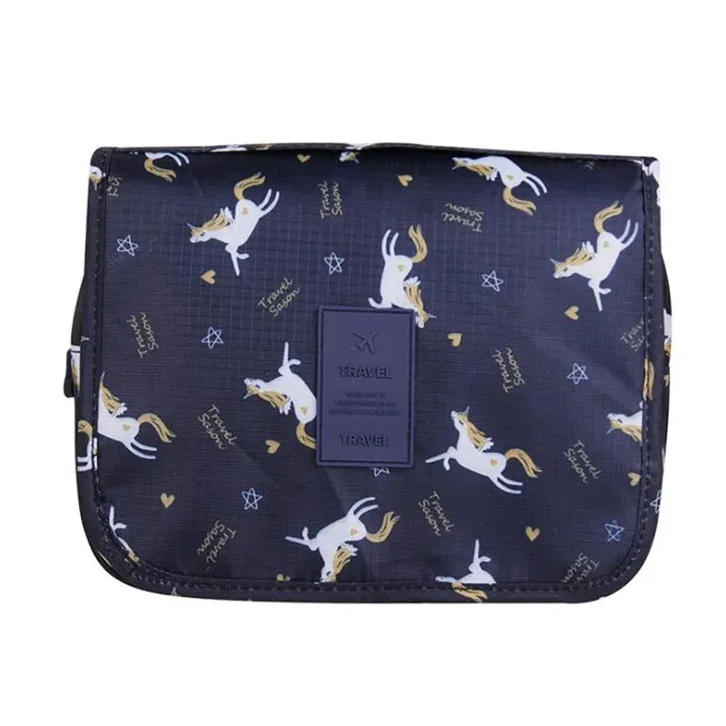 Spacious Waterproof Nylon Makeup Bag | Travel Toiletries Organizer