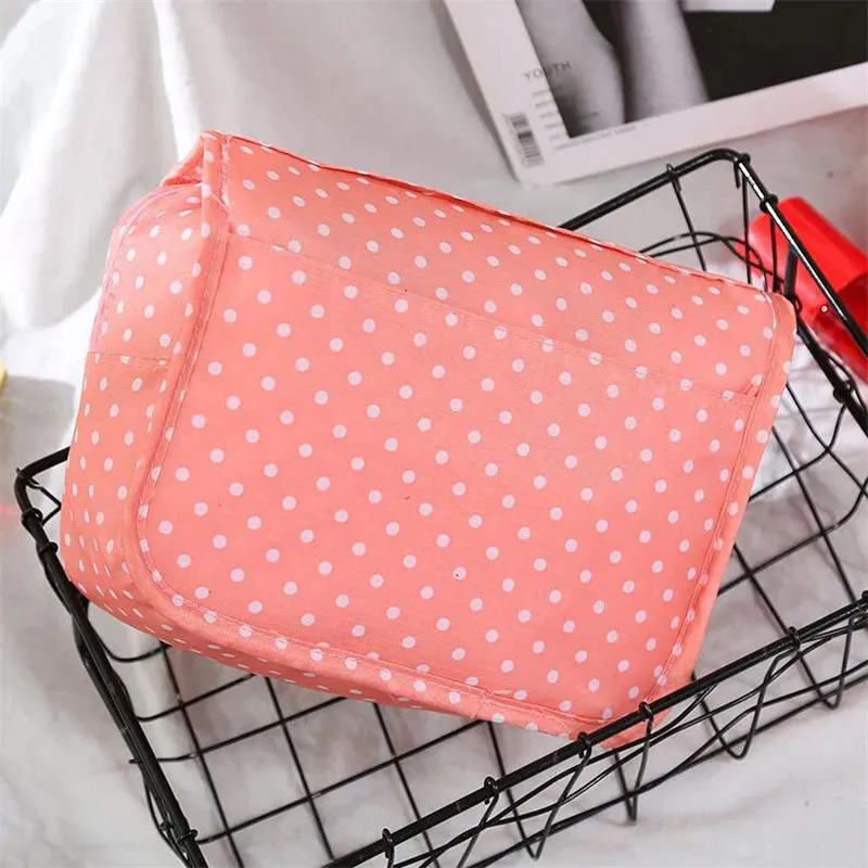 Spacious Waterproof Nylon Makeup Bag | Travel Toiletries Organizer