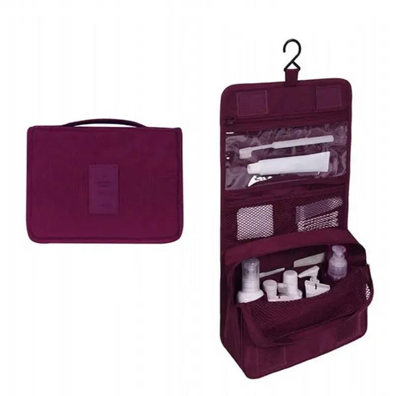 Spacious Waterproof Nylon Makeup Bag | Travel Toiletries Organizer