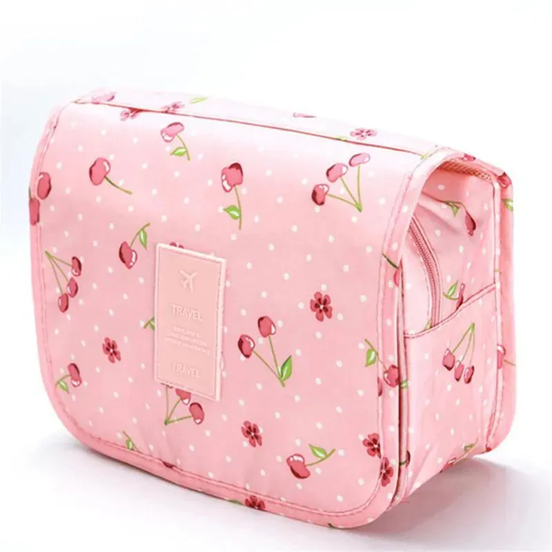 Spacious Waterproof Nylon Makeup Bag | Travel Toiletries Organizer