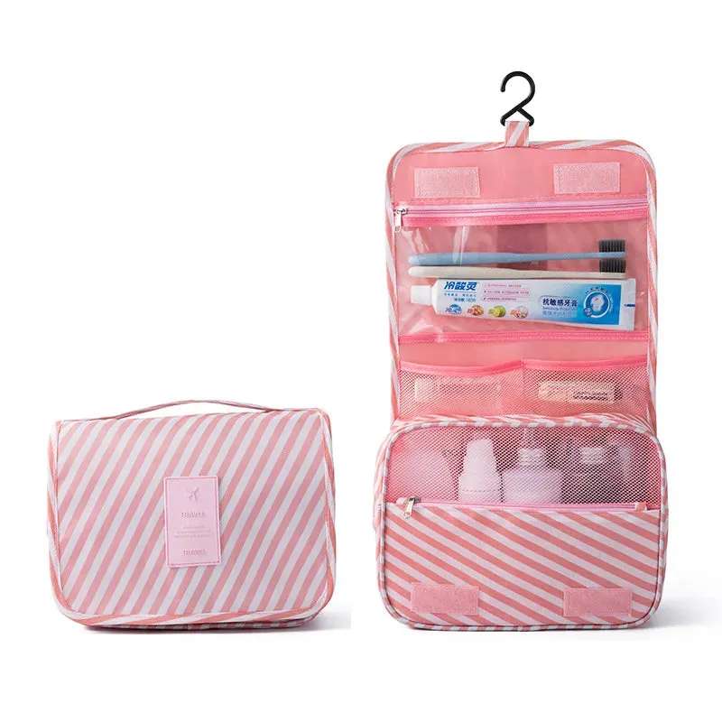 Spacious Waterproof Nylon Makeup Bag | Travel Toiletries Organizer
