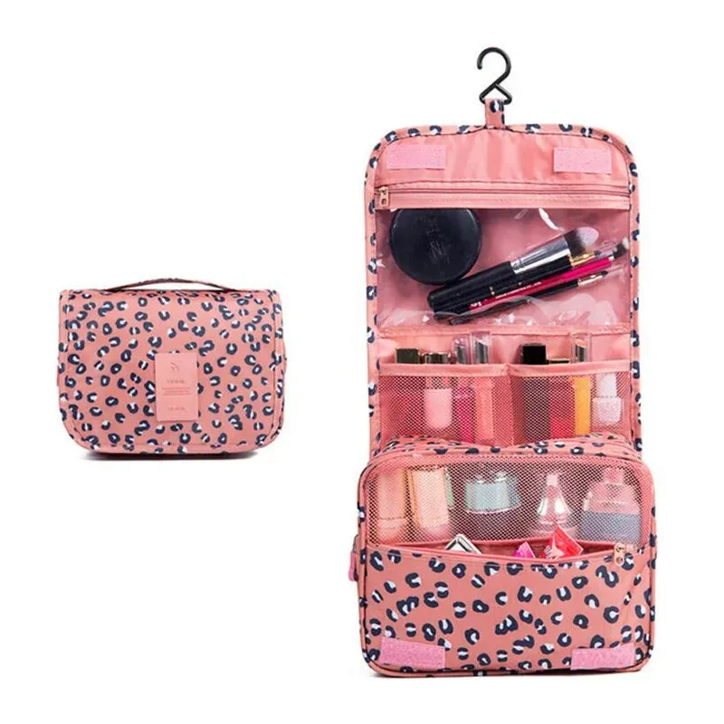 Spacious Waterproof Nylon Makeup Bag | Travel Toiletries Organizer