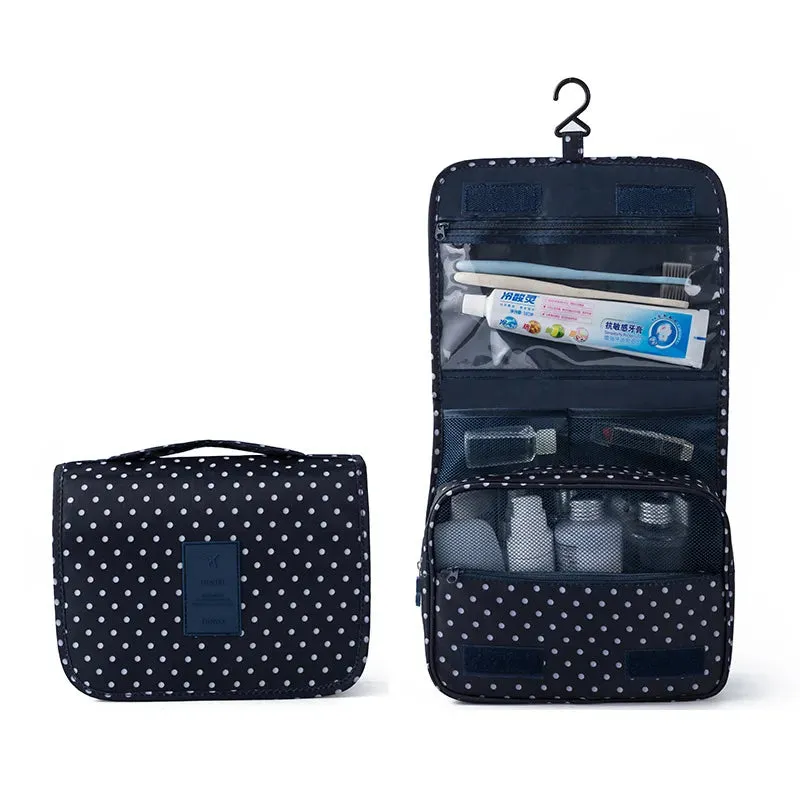 Spacious Waterproof Nylon Makeup Bag | Travel Toiletries Organizer