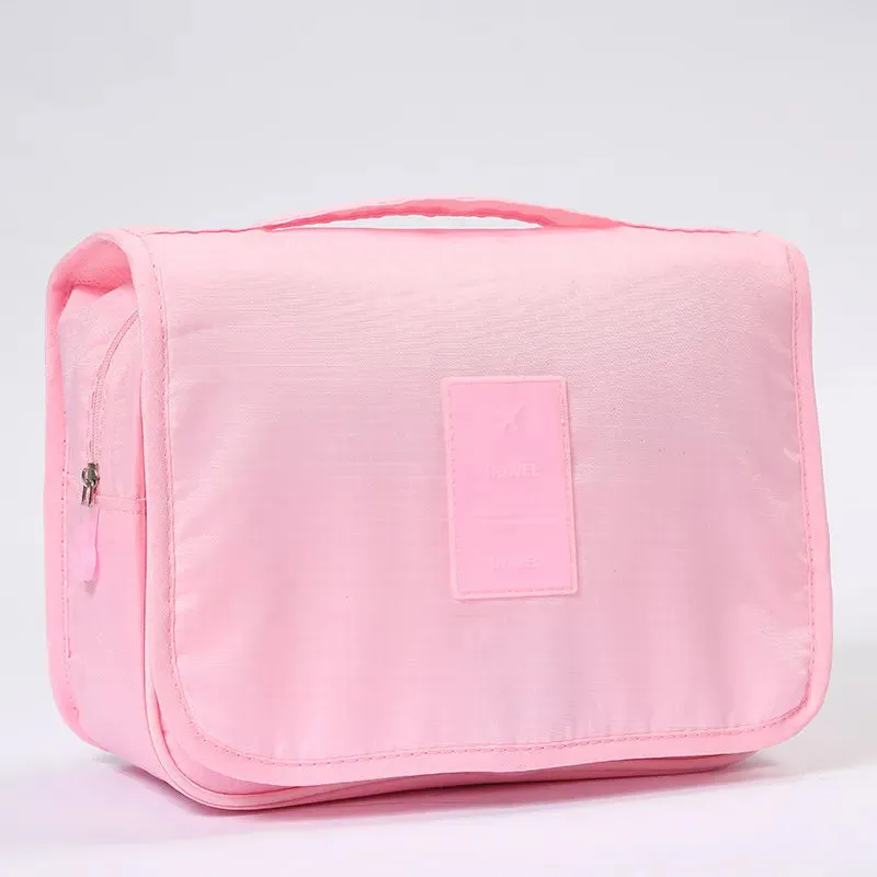 Spacious Waterproof Nylon Makeup Bag | Travel Toiletries Organizer