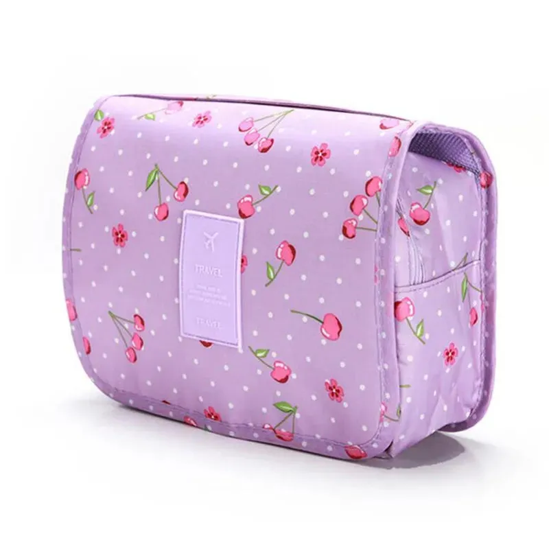 Spacious Waterproof Nylon Makeup Bag | Travel Toiletries Organizer