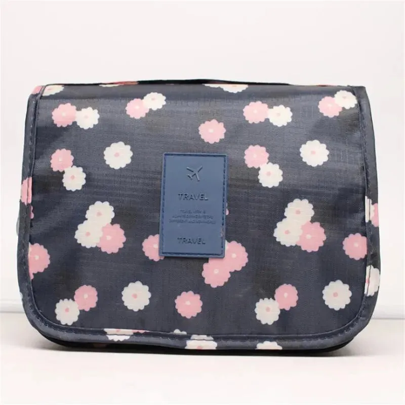 Spacious Waterproof Nylon Makeup Bag | Travel Toiletries Organizer