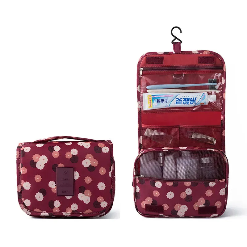 Spacious Waterproof Nylon Makeup Bag | Travel Toiletries Organizer