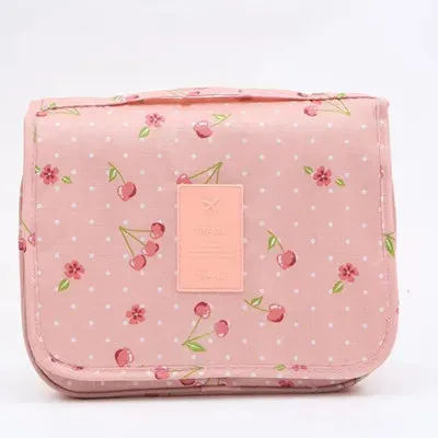 Spacious Waterproof Nylon Makeup Bag | Travel Toiletries Organizer
