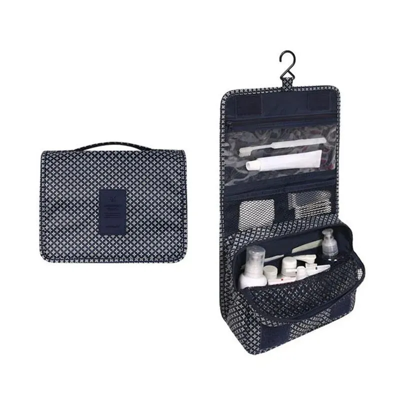 Spacious Waterproof Nylon Makeup Bag | Travel Toiletries Organizer