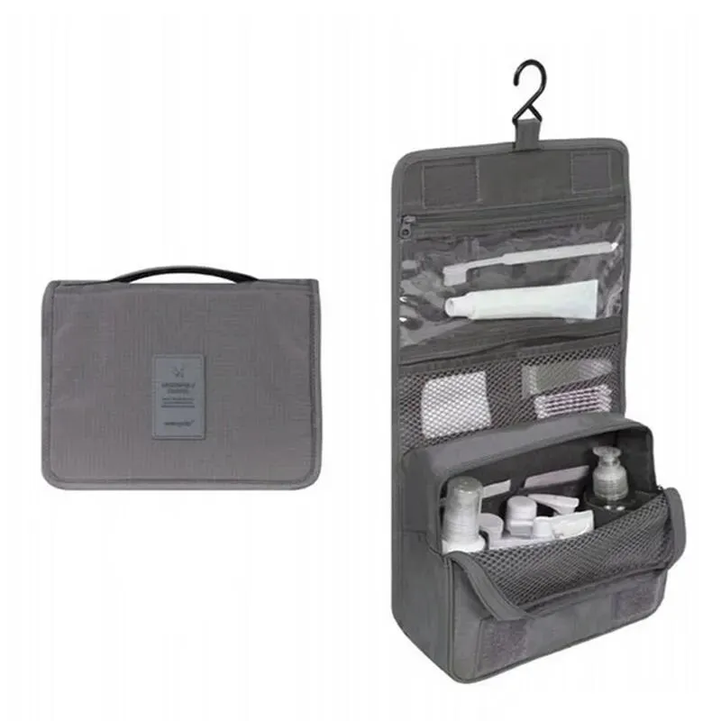 Spacious Waterproof Nylon Makeup Bag | Travel Toiletries Organizer