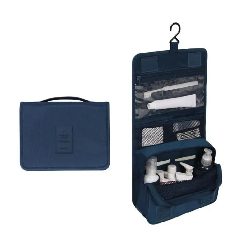 Spacious Waterproof Nylon Makeup Bag | Travel Toiletries Organizer