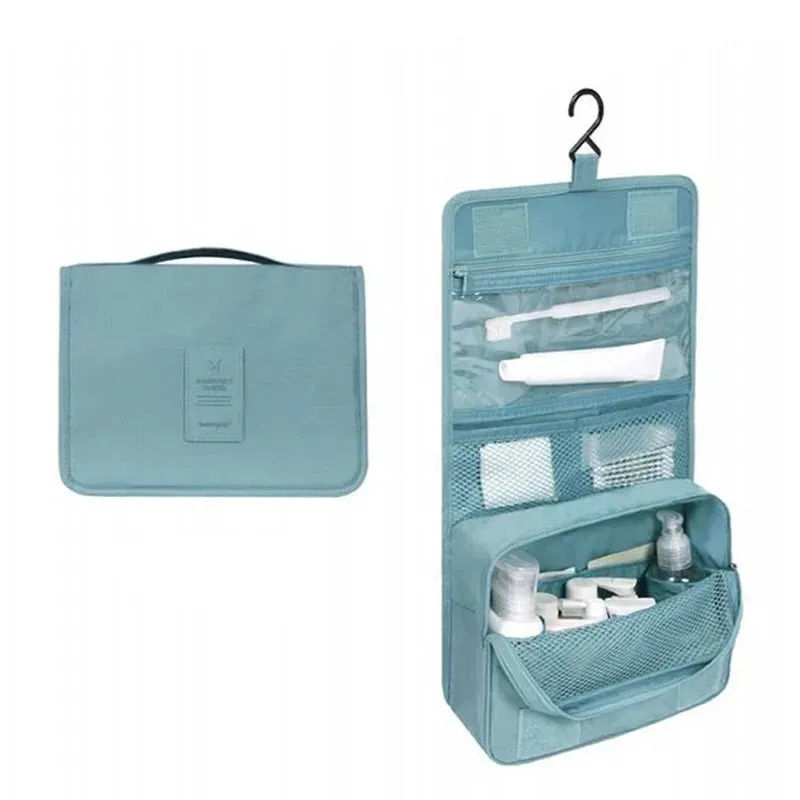 Spacious Waterproof Nylon Makeup Bag | Travel Toiletries Organizer